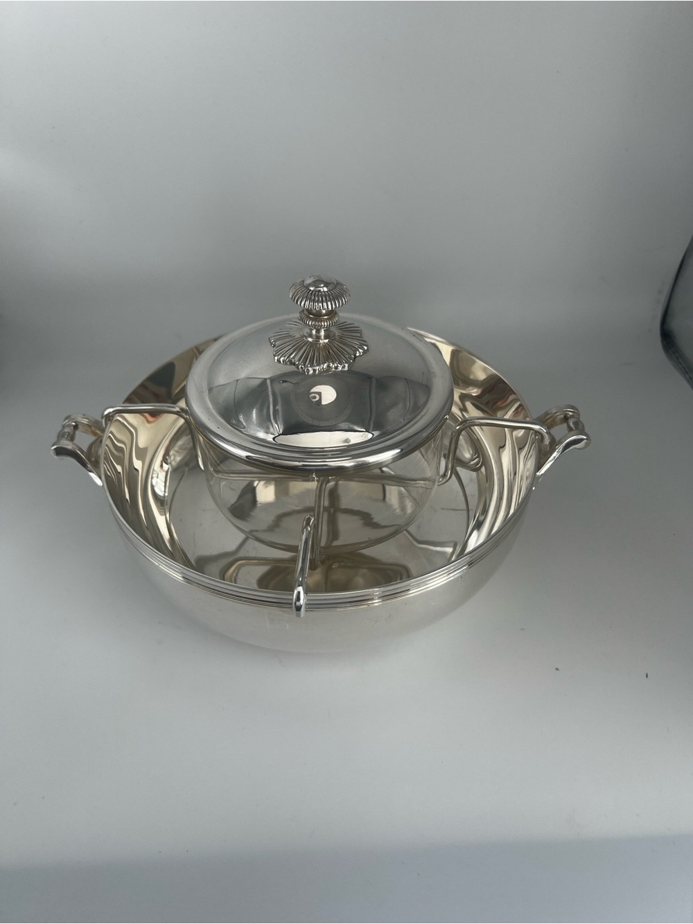 Vintage Christofle Malmaison Silver-Plated Caviar Set – Closed Lotus Bud Lid